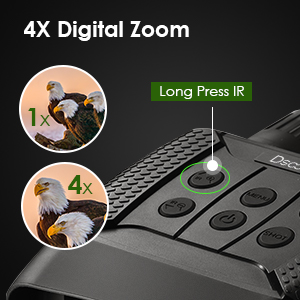 Monocolo da Caccia con Visione Notturna a Infrarossi per Animali Selvatici, Ingrandimento 4x, Impermeabile, Portata 200-300m, 7 Livelli - Product Image 3