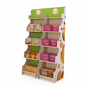 Espositore Promozionale Pieghevole per Snack, Patatine, Biscotti, Prodotti Alimentari, Stand Espositivo in Cartone per Pavimento - Product Image 6