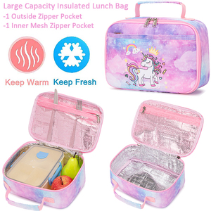 Set di 3 Zaini Leggeri con Motivo Unicorno Cartoon per Studentesse delle Elementari, Ideale per il Ritorno a Scuola - Product Image 5