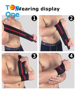 TopOne Premium tissé athlétique Gym poignet Wrap sangles haute qualité élastique exercice Bandages force réglable Fitness sécurité - Product Image 4