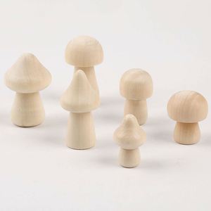 Projets d'art et d'artisanat DIY : Figurines de champignons miniatures en bois non finies, poupées à personnaliser - Product Image 3
