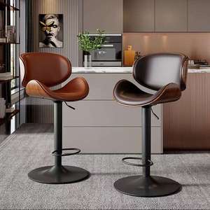 Upholstered Best Wood Counter Height <b>bar</b> <b>Stools</b>, Swivel Kitchen <b>bar</b> <b>Stools</b>, Wholesale White Simple High Back High Chairs k - Product Image 3