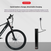 Vélo de montagne électrique du fabricant d'origine, batterie au lithium, cross-country, vitesse variable, cadre en alliage d'aluminium, double frein à disque