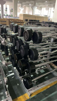 Barre d'haltères fixe droite chromée BLD DB-06 avec poignée moletée en CPU+acier massif pour l'entraînement en salle de sport