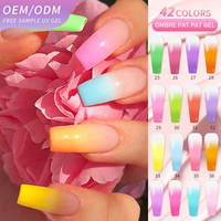 Menghe Private Label 42 couleurs Pat Pat Gel Ombre Nails LED Nail Lamp Set Solid Uv Gel Polish 15ml Lasting Color UV Gel