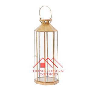 <b>Glass</b> Lantern for Christmas Decorations for Home & Hotels Decoration Metal Antique Brass Decorative Candle Lantern - Product Image 4