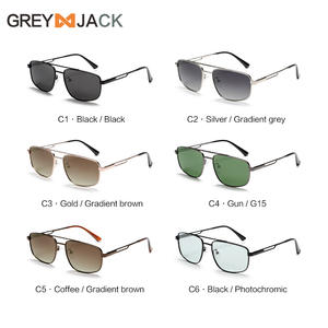 Lunettes de soleil Greyjack pour hommes, monture en métal, verres polarisés noirs UV400 TAC, lunettes de conduite - Product Image 3