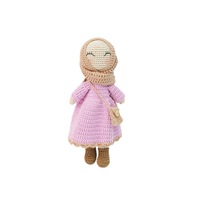 Ensemble de porte-clés en peluche en coton pur pour bébé musulman au crochet fait à la main, jouet en peluche, bricolage, artisanat, cadeau pour enfants, fournitures de fête