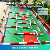 Parcours de course gonflable personnalisé pour enfants avec clôture, taille sur mesure et conception de mise en place flexible