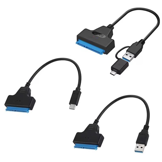 SATA to USB3.0/Type-C Adapter Cable Up To 6 Gbps High Speed Support 2.5 Inch External HDD SSD Hard Drive 22 Pin Sata