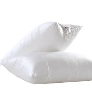 High Quality Stripe Plain Pillow White Color Down Alternative 100% Cotton DownProof Fabric Guest Room Pillows Wholesale