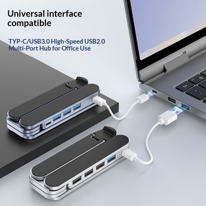 Soporte Plegable para Laptop de Aleación de Aluminio con HUB USB 3.0, Base Elevadora Portátil con Disipación de Calor y Estación de Acoplamiento - Product Image 1