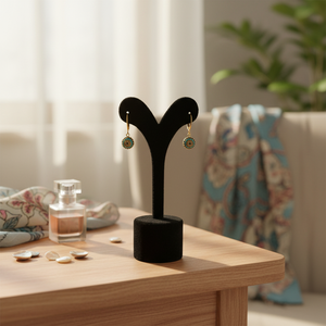 ต่างหูห้อยแฟชั่นทองเหลืองแท้หรูหราและมีสไตล์ - Product Image 3