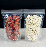 Alimentaire Ziplock Transparent Impression Personnalisée Stand Up Pouch Zip Lock Emballage Sac Transparent En Plastique Avec Fermeture Éclair