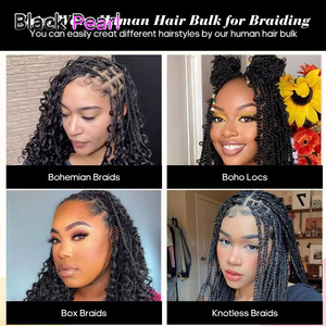 Perruques brésiliennes de cheveux humains Remy tressage en vrac pas de trame tresses bohème de vague d'eau bouclée profonde ciblées pour un look unique et élégant - Product Image 6