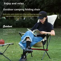 Fauteuil pliant portable ultra-léger en alliage d'aluminium pour camping, barbecue, loisirs en voiture, chaise de plage, chaise lune, tabouret