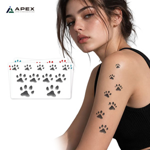 <span class=keywords><strong>Tatuaggio</strong></span> Temporaneo Termocromico a Forma di Zampa di Gatto 100x60mm, Adesivo Reattivo al Calore per Amanti dei Gatti, 3 Colori - Product Image 1