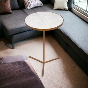 Round Top Marble Cafe <b>Table</b> with <b>Gold</b> Metal Base New Design Metal Frame Living Room Furniture Side <b>table</b> - Product Image 6