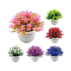 Petite plante verte artificielle, décoration de pot de fleurs en plastique pour salon intérieur et extérieur, ensemble de plantes en pot - Product Image 4