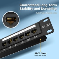 Montaje en pared Soporte de 10 pulgadas Panel de conexión Montaje en rack Ethernet 12 puertos CAT6A Punch Down UTP para cableado Cat6A Cat6