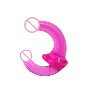 Jouets sexuels lesbiens en TPE à double extrémité haute transparence, pénis à sangle, gode sans sangle - Product Image 2