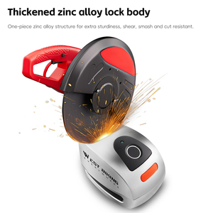 Kunci Rem Cakram Sepeda Motor Listrik WEST BIKING 130DB <span class=keywords><strong>Alarm</strong></span> Sepeda Kunci Rem Cakram dengan Sidik Jari dan Bluetooth - Product Image 4