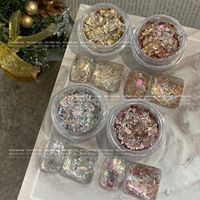 1Jar Irrégulier Feuille Opale Nail Glitter Sequins Sparkly Gradient Symphony Polarized Flakes Silver Gold Mixed Nail Decoration