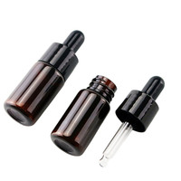 Flacon compte-gouttes de 10 ml pour soins de la peau, mini flacon en plastique transparent ambré, flacon compte-gouttes de 10 ml