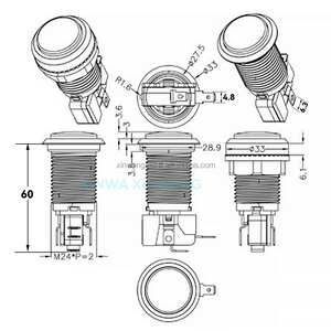Chrome màu khẩn cấp đẩy nút với LED 12V <span class=keywords><strong>Microswitch</strong></span> cho đồng xu Pusher & <span class=keywords><strong>Arcade</strong></span> JAMMA trò chơi máy - Product Image 6