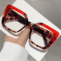 Nouvelles Lunettes Photochromiques Anti-lumière Bleue pour Femme, Monture Carrée Large Colorée et Personnalisée, Verres PC Polyvalents et Tendance