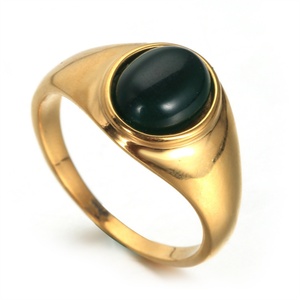 Tarnish Free Stainless Steel tiger Eye Healing Stone Gold Plated <b>Ring</b> <b>for</b> Women <b>Men</b> - Product Image 3