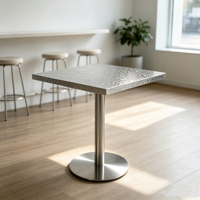 Table et chaises de salle à manger en acier inoxydable de style industriel personnalisées pour restaurant