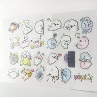 Hojas de Pegatinas de Cristal con Diseño de Foca, Adhesivos Decorativos Transparentes de PVC, Resistentes al Agua, para Álbumes de Recortes, Diarios y Planners