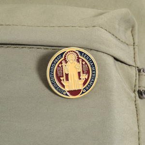 Broches Esmaltados de Cruz Católica, San Benito, Virgen María, Oración Latina, Insignia <span class=keywords><strong>Religiosa</strong></span> para Solapa, Venta al por Mayor - Product Image 3