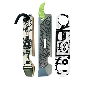 Factory Custom Deep Metal Engraved Pry Bar EDC Multi Tool Bottle Opener EDC Gear and Tools