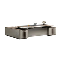 Ensemble de Mobilier de Bureau de Direction Liyu Luxe Moderne en Forme de L : Table et Chaise, Bureau Exécutif