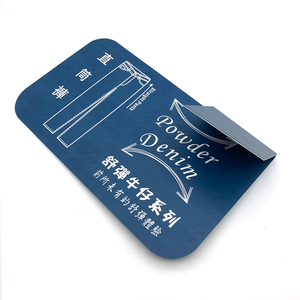 Dongguan Printing Factory Benutzer definierte Größe Taille Papier karte Neues Design Gefaltete Taille <span class=keywords><strong>Tag</strong></span> Denim <span class=keywords><strong>Blue</strong></span> <span class=keywords><strong>Tag</strong></span> für Jeans - Product Image 2