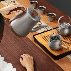 ตังเฟิงกาต้มน้ำไฟฟ้าไทเทเนียมบริสุทธิ์ 253x160x190 มม. ระบบปิดอัตโนมัติ ป้องกันการต้มจนแห้ง หม้อต้มน้ำร้อนสำหรับใช้ในครัวเรือน - Product Image 3