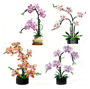 MJI 13111-13115 Orchid Flowers Building Block Set Plastic Assembled Ornaments Educational <strong>Model</strong> Toy DIY <strong>Kit</strong> for Kids &amp; <strong>Adults</strong> - Product Image 1