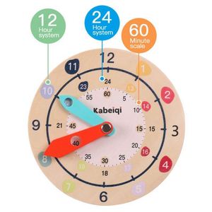 Reloj Educativo de Madera Natural para Niños, Interesante y Bonito, para Aulas Escolares y Hogares - Product Image 4