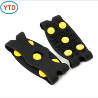Crampons antidérapants recouverts de caoutchouc, pointes à neige légères et durables, faciles à mettre et à enlever, noir et rouge, marque YTD pour la course à pied et les sports sur glace