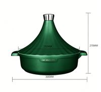Peralatan Masak Tajine 28cm Canggih, Tutup Ganda, Lapisan Batu Anti Lengket, Panci Sup Seafood Aluminium, Desain Kerucut Unik, Ekspor