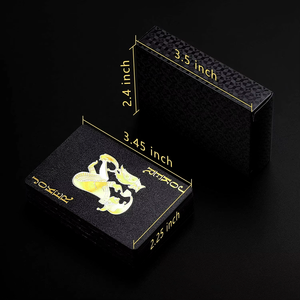 Naipes de póquer de PVC impermeables de Oro Negro personalizados con caja de plástico PP para juegos de fiesta embalaje personalizado incluido - Product Image 6