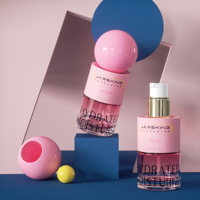 Botol Serum Wajah Mewah Premium 30ml 1oz, Botol Pompa Makeup Cairan Foundation Kaca dengan Dasar Tebal dan Tutup Bulat, Kosong dan Dapat Dikustomisasi