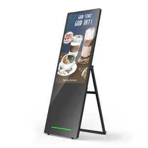 43-inch portable battery-powered floor-standing digital signage ultra-thin removable LCD advertising screen kiosk