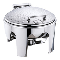 Plat à chafing rond en acier inoxydable professionnel avec couvercle en verre pour buffet d'hôtel et restauration