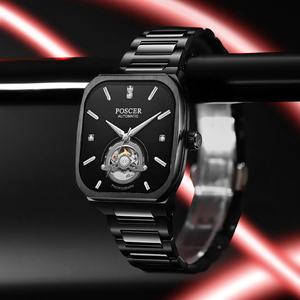 Reloj mecánico automático de acero inoxidable ahuecado cuadrado de lujo para hombre Relojes de moda más vendidos de alta calidad - Product Image 5