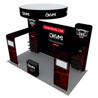 Stand d'exposition personnalisé 10x20 pieds avec structure en tube rond en aluminium, montage sans outils, portable, installation facile