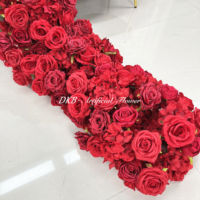DKB Nouvelle Conception de Guirlande de Fleurs Artificielles en Soie Rouge de Haute Qualité pour la Décoration de Mariage de Luxe