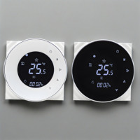 Pièces de système HVAC Thermostat intelligent WiFi FCU de forme ronde avec commande vocale Google Home